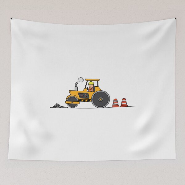 Item preview, Kids drawing construction set of road roller machine designed and sold by wordspotrayal.