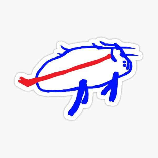 Josh Allen Bills Potato Drawing (White) | Sticker