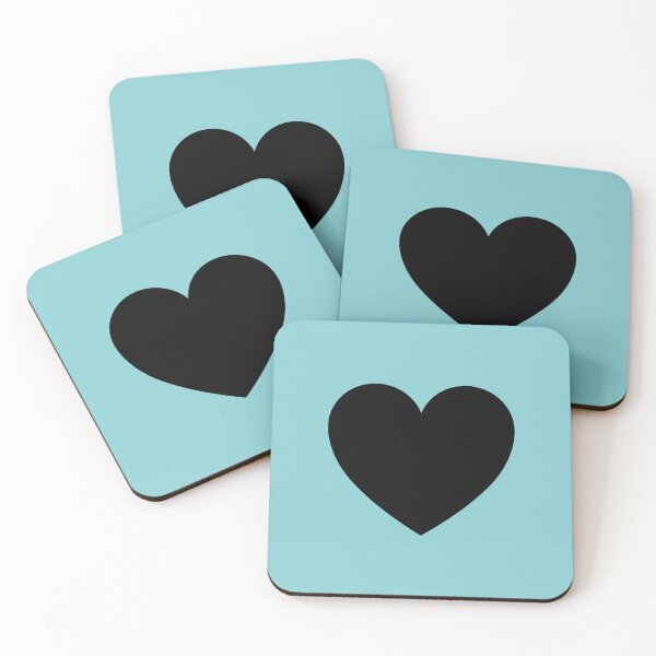 Item preview, Simple Black Love Heart Bohemian Blue Background designed and sold by GemsAnatomy.