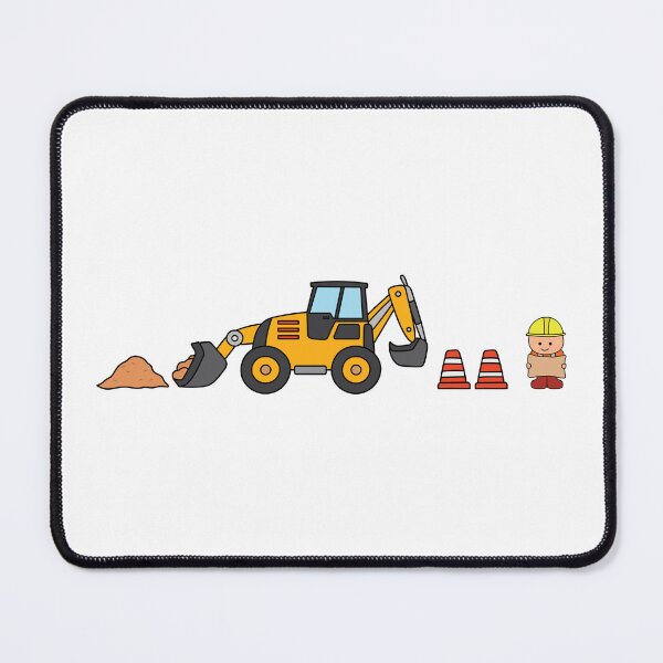 Item preview, kids drawing construction backhoe and construction worker holding a map designed and sold by wordspotrayal.