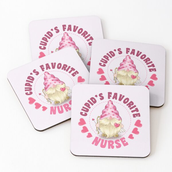 Item preview, Cupid's Favorite Nurse ( USA Spelling) - Pink gnome design for Valentines Day! designed and sold by TaraGbear.