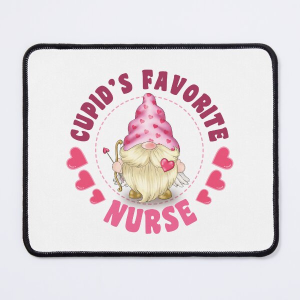 Item preview, Cupid's Favorite Nurse ( USA Spelling) - Pink gnome design for Valentines Day! designed and sold by TaraGbear.
