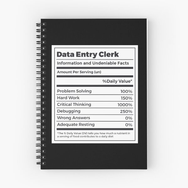 Item preview, Data Entry Clerk Funny Nutrition Facts designed and sold by MrEddie10.