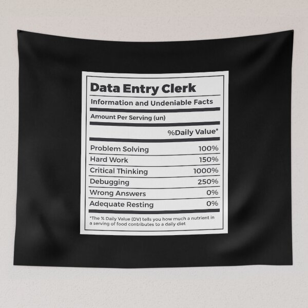 Item preview, Data Entry Clerk Funny Nutrition Facts designed and sold by MrEddie10.