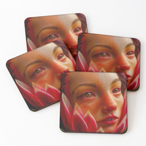 Item preview, Brown eyed young girl molded into flower arrangement. designed and sold by TheBrainArt.