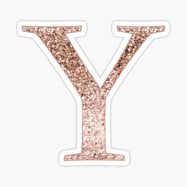 Letter Y Pink Glitter Stickers | Redbubble