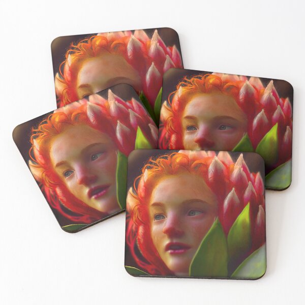 Item preview, Blue eyed teen inside flowers designed and sold by TheBrainArt.