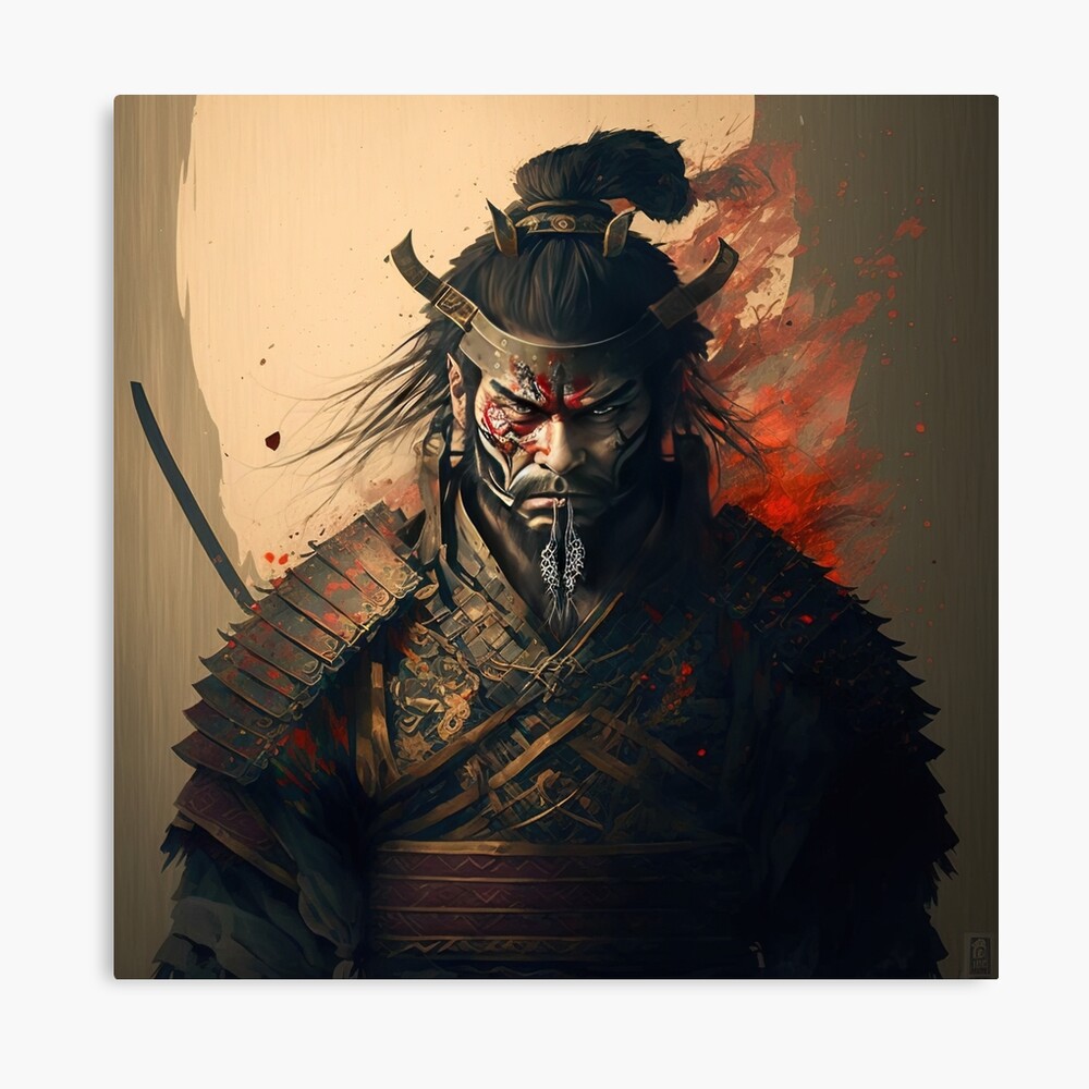 秀山　花瓶　Japan Vintage samurai Vintage Japanese poster - Samurai warrior in water