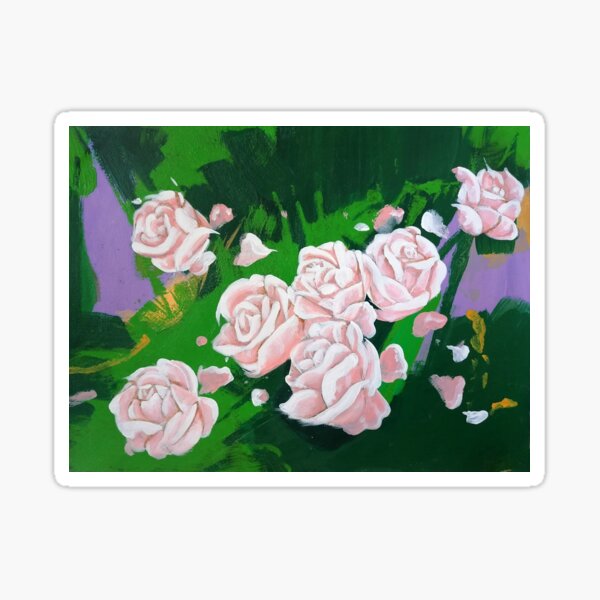 Rose, dipinto a mano, romantico Sticker
