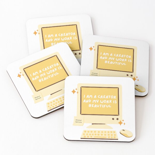 Item preview, I am a creator and my work is beautiful. Cute affirmation design for writers and creatives. designed and sold by CreativeStrand.