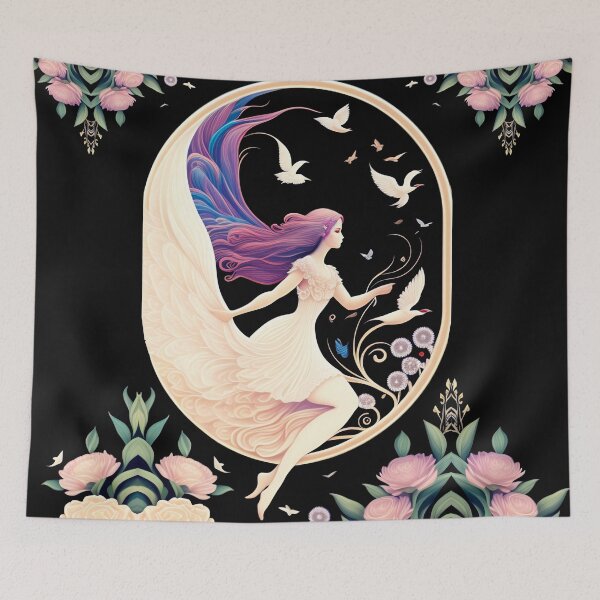 Item preview, girl with birds, fantasy art designed and sold by SBlagojevic.
