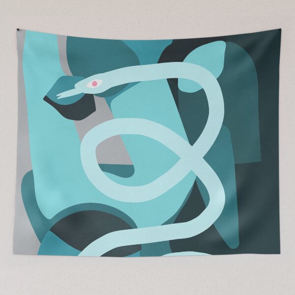 Item preview, Abstract Cerulean Snake Art designed and sold by TheaDesign.