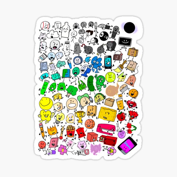 Item preview, BFDI Inanimate Insanity All Characters (Transparent) designed and sold by Kekefunx.