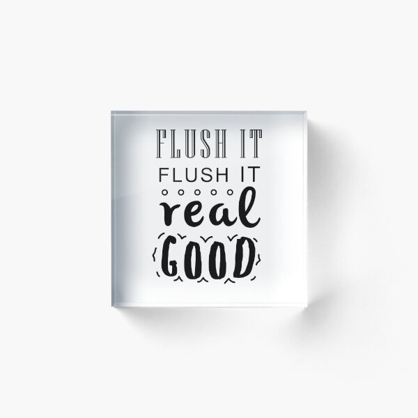 Flush it real good, Bathroom Rules Acrylic Block