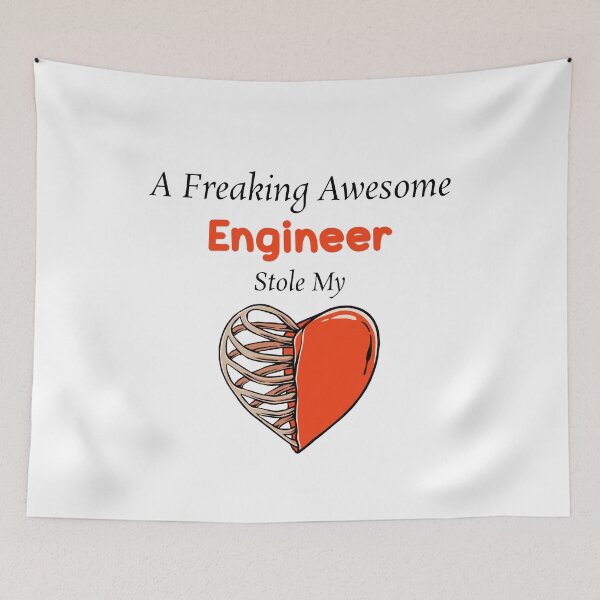 Item preview, A Freaking Awesome Engineer Stole My Heart , Engineer Valentines designed and sold by The2Art.