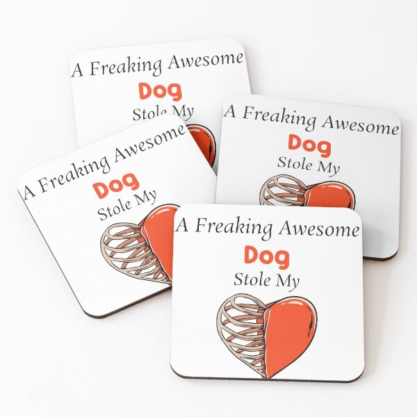 Item preview, A Freaking Awesome Dog Stole My Heart , Dog Valentines designed and sold by The2Art.