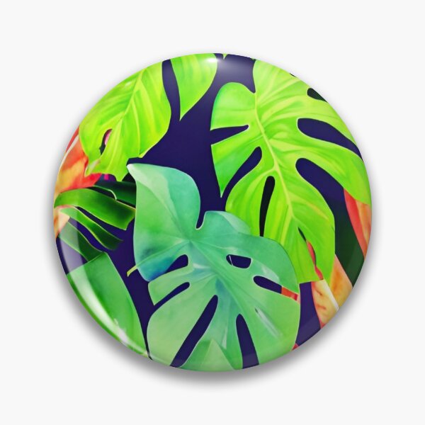 Item preview, Monstera Leaves - colorful tropical leaf pattern designed and sold by Ascooepics.