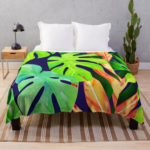 Item preview, Monstera Leaves - colorful tropical leaf pattern designed and sold by Ascooepics.