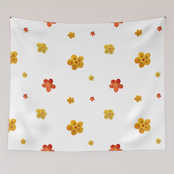 Item preview, Flower red yellow orange simple seamless pattern designed and sold by Yana Mustafina | Boho Soulful Designs.