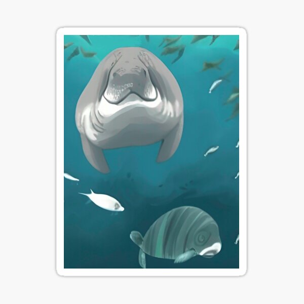 Happy sea cow Sticker