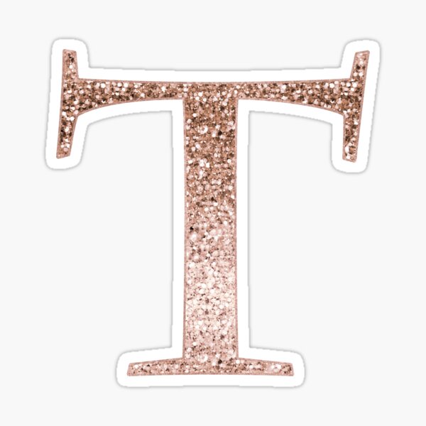 Letter T Pink Glitter Stickers for Sale