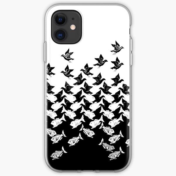 Fish and Birds Art Deco Tessellation iPhone Soft Case