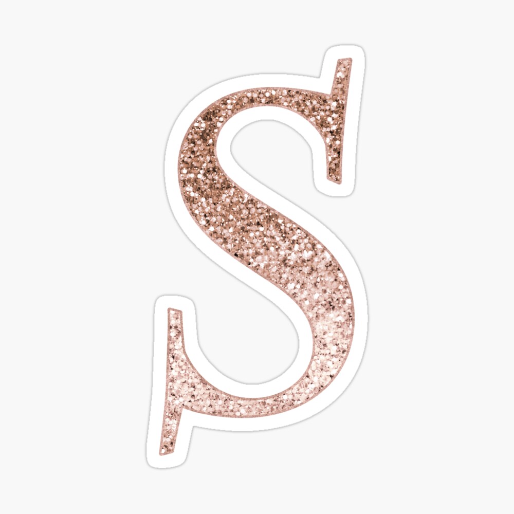 s rose gold glitter monogram letter metal print by roseaesthetic redbubble