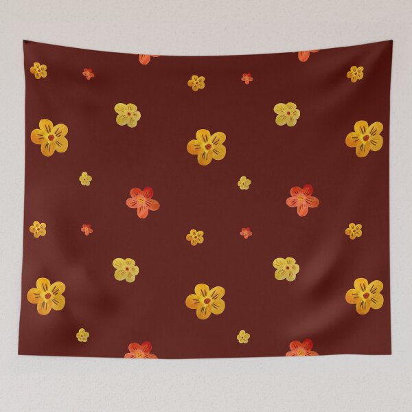 Item preview, Flower red yellow orange simple seamless pattern red designed and sold by Yana Mustafina | Boho Soulful Designs.