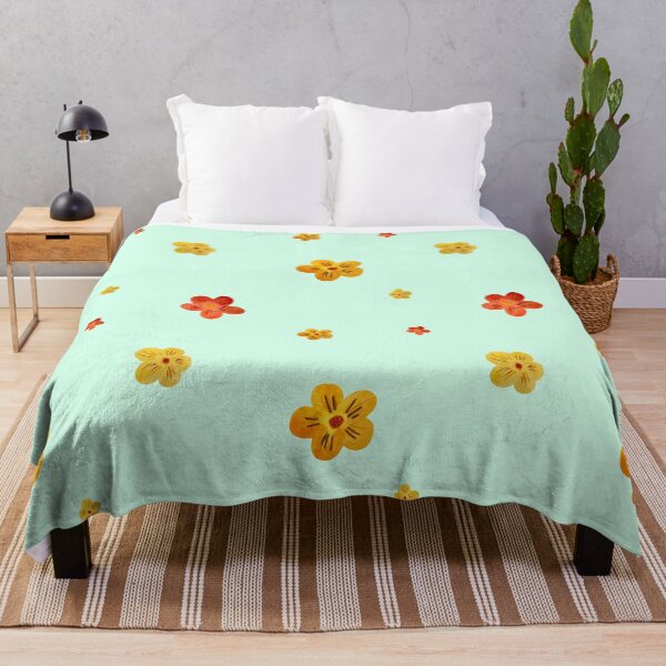 Artikelvorschau, Flower red yellow orange simple seamless pattern mint entworfen und verkauft von Yana Mustafina | Boho Soulful Designs.