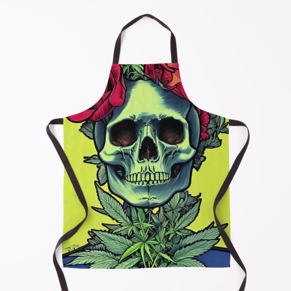 Item preview, Weed After Death 116 - Cannabis Leaves and Roses Skull designed and sold by Benito Del Ray.