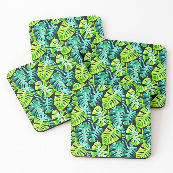 Item preview, Monstera Leaves - colorful tropical leaf pattern designed and sold by Ascooepics.