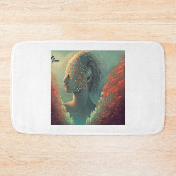 Item preview, Portrait with red leaves in Beksinski style designed and sold by bogfl.