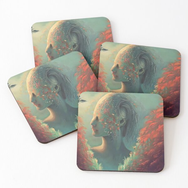 Item preview, Portrait with red leaves in Beksinski style designed and sold by bogfl.