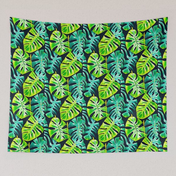Item preview, Monstera Leaves - colorful tropical leaf pattern designed and sold by Ascooepics.