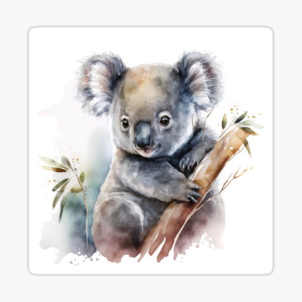 Item preview, Watercolor Cute Baby Koala on the Tree, Joey designed and sold by MoonFoxDesign.