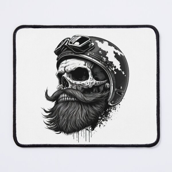 Item preview, SKULL BEARD DARK MECHANIC PISTON CAR MOTORCYCLE BLACK #ogirdor designed and sold by ogirdorgraphics.