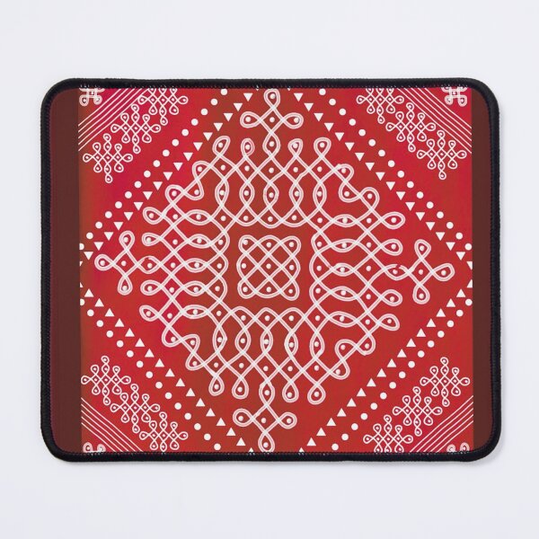Item preview,  Dot kolam/muggu maroon tile designed and sold by ShreecreatE.