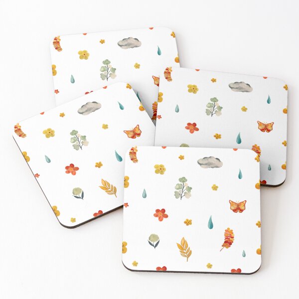 Artikelvorschau, Flower butterfly drop cloud cute seamless pattern entworfen und verkauft von Yana Mustafina | Boho Soulful Designs.