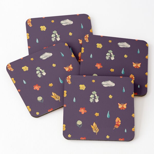 Artikelvorschau, Flower butterfly drop cloud cute seamless pattern violet entworfen und verkauft von Yana Mustafina | Boho Soulful Designs.