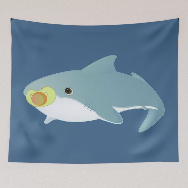 Item preview, shark baby with pacifier designed and sold by MiraNomegusta.