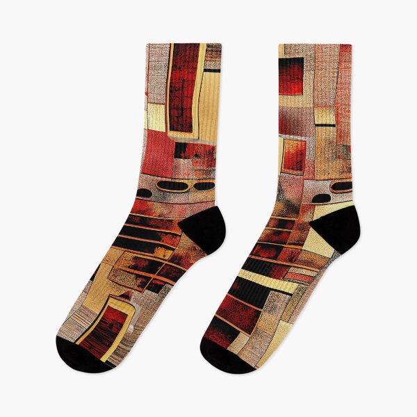 Item preview, Abstract Design: Vibrant Red and Gold Lines and Shapes, designed and sold by factory88.