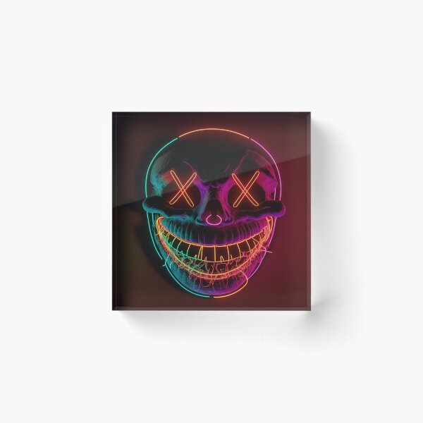 Item preview, Cross Smiley Face In Neon designed and sold by letsgetinspired.