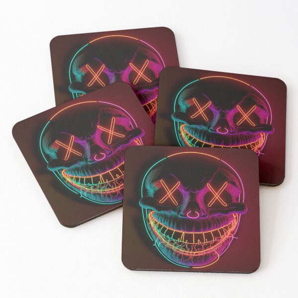 Item preview, Cross Smiley Face In Neon designed and sold by letsgetinspired.