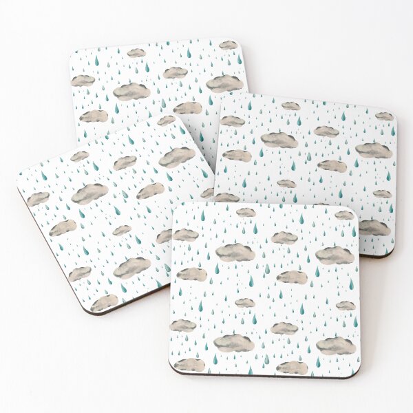 Item preview, Cloud rainy grey drop seamless pattern watercolor designed and sold by Yana Mustafina | Boho Soulful Designs.