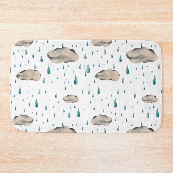 Item preview, Cloud rainy grey drop seamless pattern watercolor designed and sold by Yana Mustafina | Boho Soulful Designs.