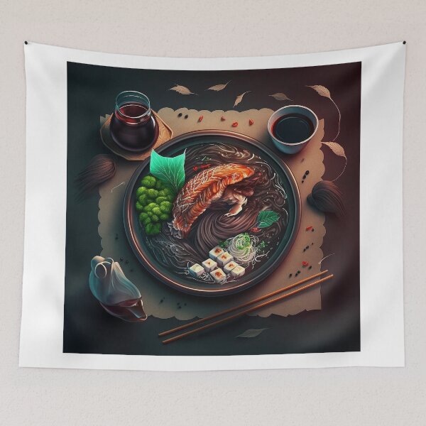 Item preview, Japanese ramen with salmon and soy sauce designed and sold by ArteroAI.