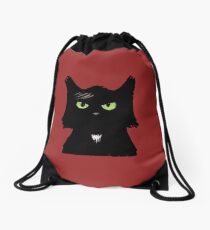 Chat noir porte-bonheur // Lucky black cat Drawstring Bag