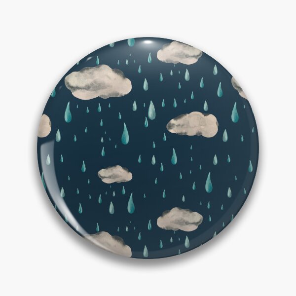 Item preview, Cloud rainy grey drop seamless pattern watercolor blue designed and sold by Yana Mustafina | Boho Soulful Designs.