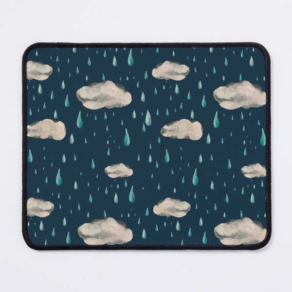 Item preview, Cloud rainy grey drop seamless pattern watercolor blue designed and sold by Yana Mustafina | Boho Soulful Designs.
