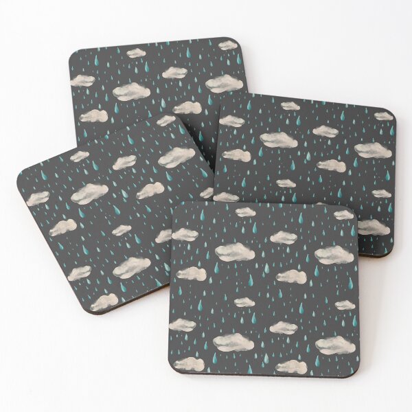 Item preview, Cloud rainy grey drop seamless pattern watercolor grey designed and sold by Yana Mustafina | Boho Soulful Designs.